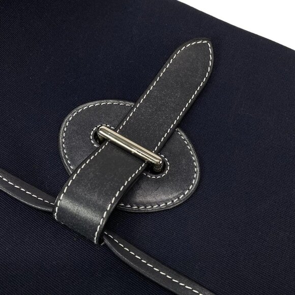 Auth HERMES Buenaventura Mini - Blue Indigo Toile Officier Veau Barenia None - Picture 11 of 15